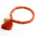 2021 Hot Selling Bohemian Rainbow Colorful Conch Tassel Bracelet for Vacation